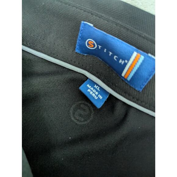 Stitch Golf Polo Performance Shirt Black Solid Pique Mens XL CME logo - Picture 9 of 11